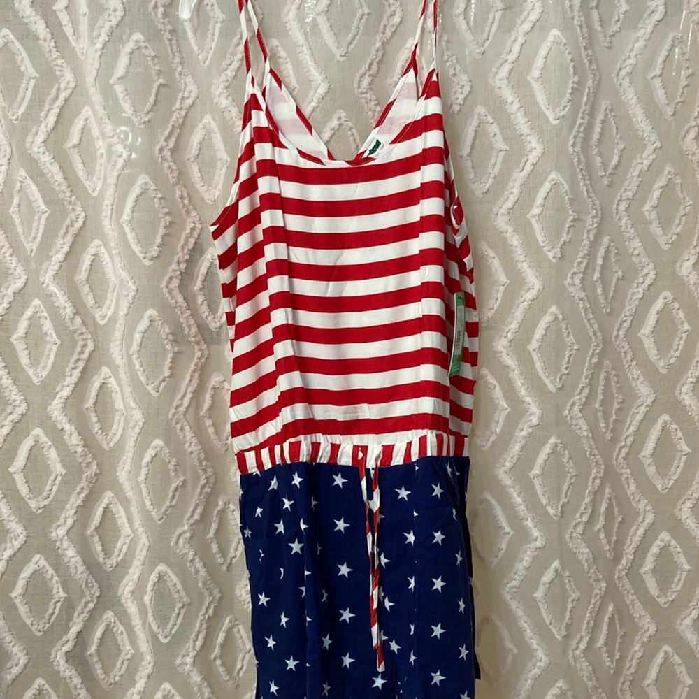 Tipsy Elves Blue and Red Patriotic Jumpsuit